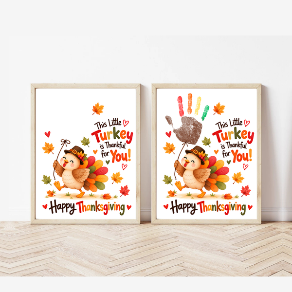 Thanksgiving Turkey Handprint Craft for Kids | This Little Turkey Is Thankful for You Printable Keepsake