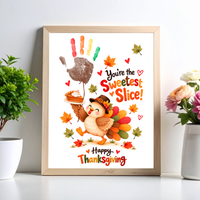 You're the Sweetest Slice Thanksgiving Handprint Craft for Kids | Turkey Keepsake Printable + Free Coloring Page