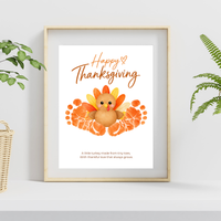 Thanksgiving Turkey Footprint Craft for Kids | Baby & Toddler Keepsake Printable with Free Coloring Page