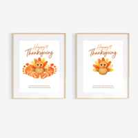 Thanksgiving Turkey Footprint Craft for Kids | Baby & Toddler Keepsake Printable with Free Coloring Page