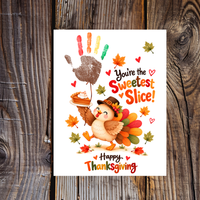 You're the Sweetest Slice Thanksgiving Handprint Craft for Kids | Turkey Keepsake Printable + Free Coloring Page
