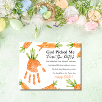 God Picked Me From the Patch Easter Handprint Craft Printable | Christian Easter Carrot Keepsake | Faith-Based Kids Activity PDF