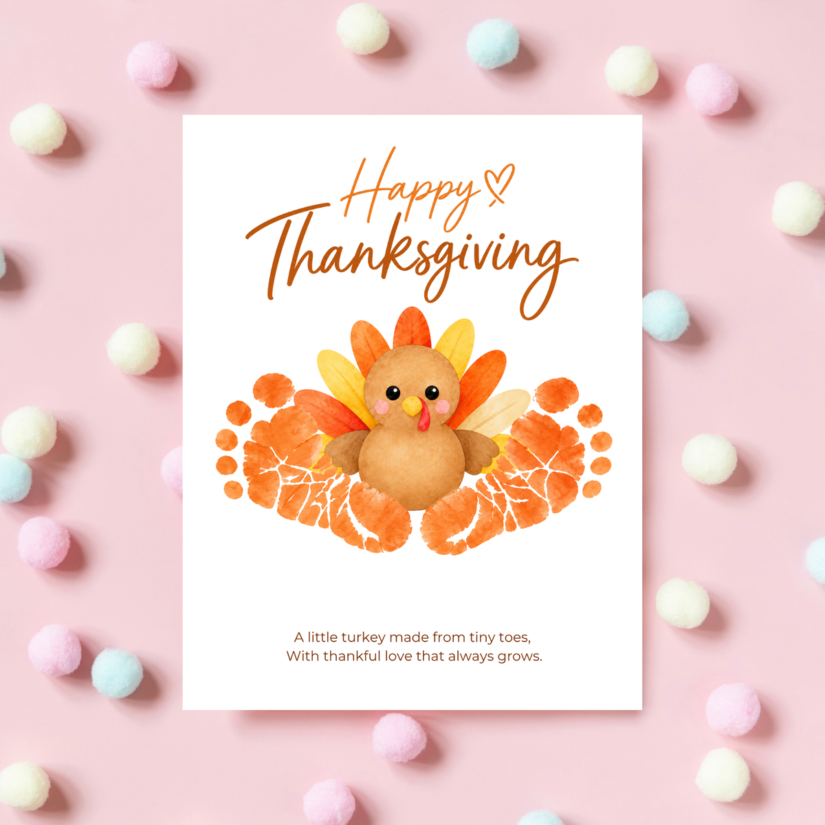 Thanksgiving Turkey Footprint Craft for Kids | Baby & Toddler Keepsake Printable with Free Coloring Page
