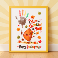 I Yam So Thankful for You Thanksgiving Handprint Craft for Kids | Sweet Potato Keepsake Printable + Free Coloring Page