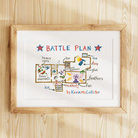Battle Plan Kids Printable Wall Art | Funny Holiday Trap Blueprint Poster | Movie Night Decor | Playroom Art Print | Multiple Sizes Included