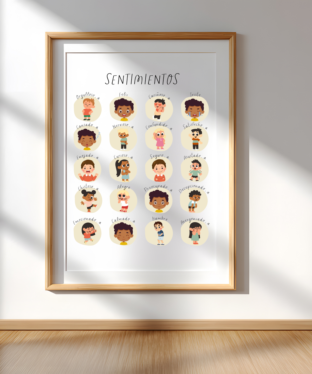 Spanish Feelings Poster | Emotional Awareness Chart for Kids | Educational Classroom & Home Wall Art