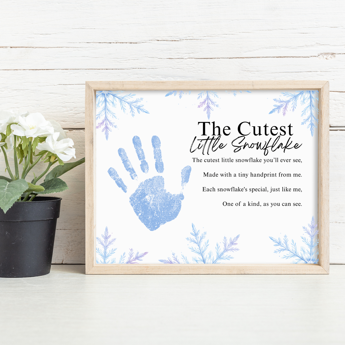Winter Handprint Craft Printable | “The Cutest Little Snowflake” Keepsake Art | Winter Classroom & Preschool Handprint Activity PDF