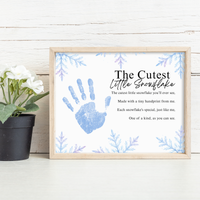 Winter Handprint Craft Printable | “The Cutest Little Snowflake” Keepsake Art | Winter Classroom & Preschool Handprint Activity PDF