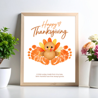Thanksgiving Turkey Footprint Craft for Kids | Baby & Toddler Keepsake Printable with Free Coloring Page