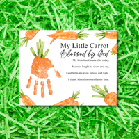 My Little Carrot Blessed by God Easter Handprint Craft Printable | Christian Easter Keepsake Art | Faith-Based Carrot Activity PDF