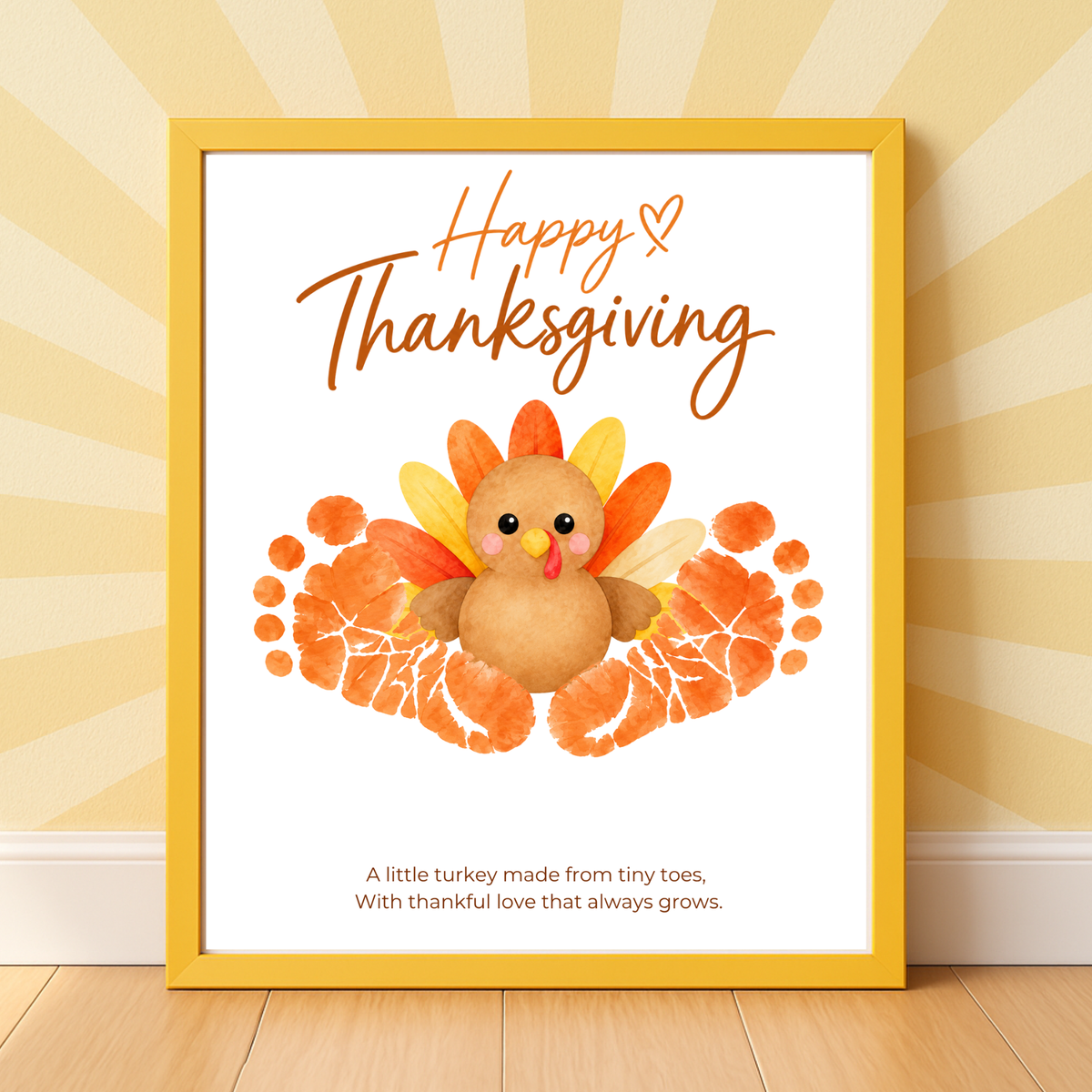Thanksgiving Turkey Footprint Craft for Kids | Baby & Toddler Keepsake Printable with Free Coloring Page