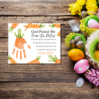 God Picked Me From the Patch Easter Handprint Craft Printable | Christian Easter Carrot Keepsake | Faith-Based Kids Activity PDF