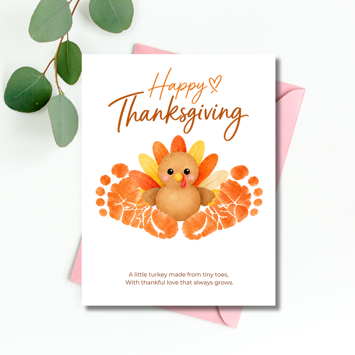 Thanksgiving Turkey Footprint Craft for Kids | Baby & Toddler Keepsake Printable with Free Coloring Page