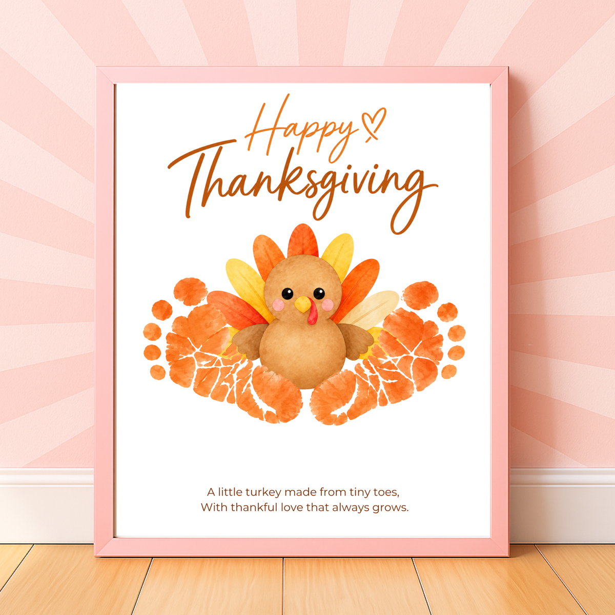 Thanksgiving Turkey Footprint Craft for Kids | Baby & Toddler Keepsake Printable with Free Coloring Page