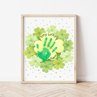 St. Patrick’s Day Footprint Craft Printable for Kids | Keepsake Art | Tiny Lucky Charm Shamrock Design