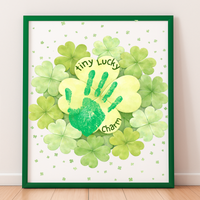 St. Patrick’s Day Footprint Craft Printable for Kids | Keepsake Art | Tiny Lucky Charm Shamrock Design