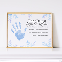 Winter Handprint Craft Printable | “The Cutest Little Snowflake” Keepsake Art | Winter Classroom & Preschool Handprint Activity PDF