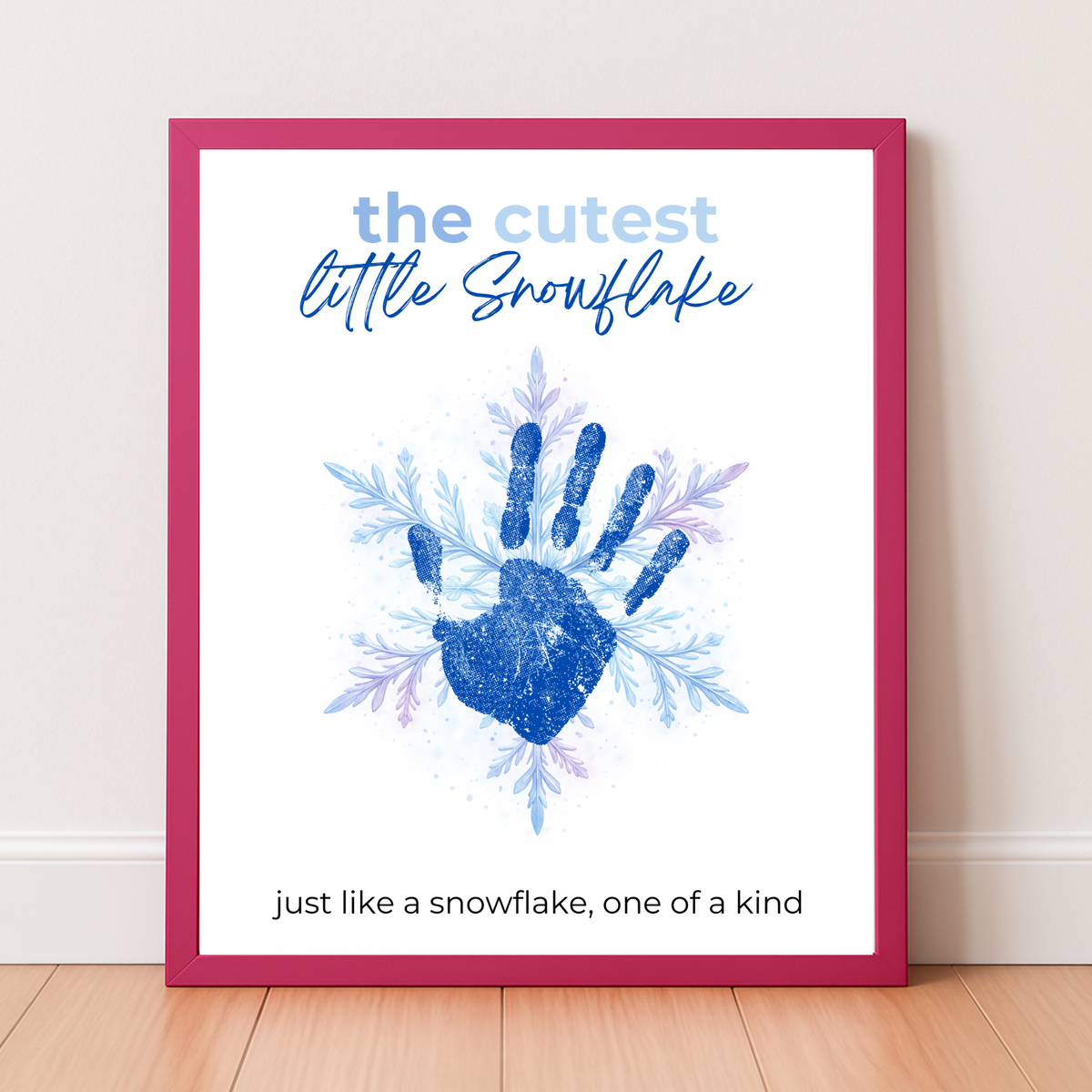 Winter Handprint Snowflake Craft Printable for Kids | Little Snowflake Keepsake Art | One of a Kind Winter Decor PDF