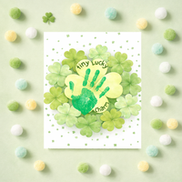 St. Patrick’s Day Footprint Craft Printable for Kids | Keepsake Art | Tiny Lucky Charm Shamrock Design