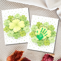 St. Patrick’s Day Footprint Craft Printable for Kids | Keepsake Art | Tiny Lucky Charm Shamrock Design