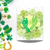St. Patrick’s Day Footprint Craft Printable for Kids | Keepsake Art | Tiny Lucky Charm Shamrock Design