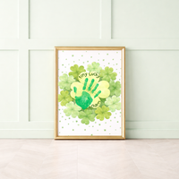 St. Patrick’s Day Footprint Craft Printable for Kids | Keepsake Art | Tiny Lucky Charm Shamrock Design