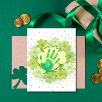 St. Patrick’s Day Footprint Craft Printable for Kids | Keepsake Art | Tiny Lucky Charm Shamrock Design