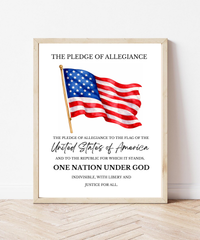 Pledge of Allegiance Printable PDF | Civic Education Classroom & Homeschool Wall Art