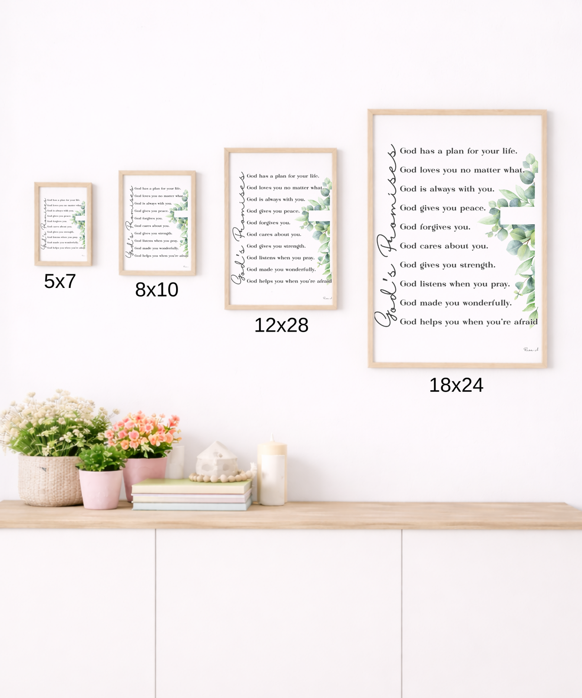 God’s Promises Poster | Christian Wall Art for Kids | Faith-Based Affirmations Print | Scripture Inspired Nursery & Homeschool Decor