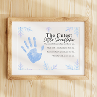 Winter Handprint Craft Printable | “The Cutest Little Snowflake” Keepsake Art | Winter Classroom & Preschool Handprint Activity PDF