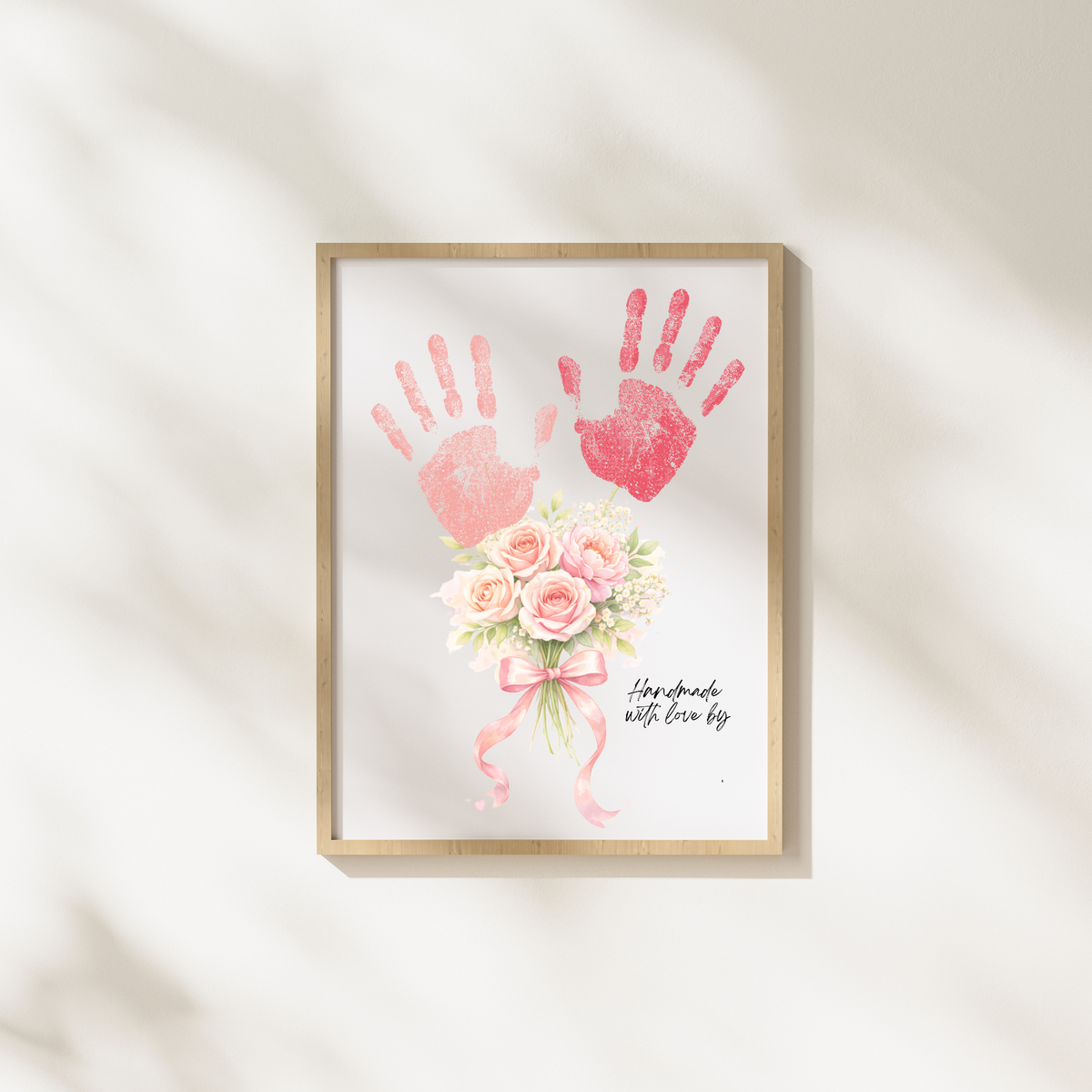 Floral Handprint Printable Gift for Her | Mother’s Day, Grandma, Teacher Appreciation, Birthday Keepsake | Handmade with Love Art
