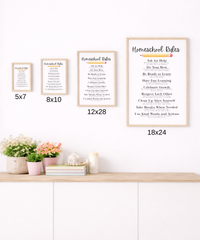 Homeschool Rules Poster | Learning Expectations Chart for Kids | Classroom Behavior Guide | Educational Wall Art for Home or School
