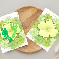 St. Patrick’s Day Footprint Craft Printable for Kids | Keepsake Art | Tiny Lucky Charm Shamrock Design