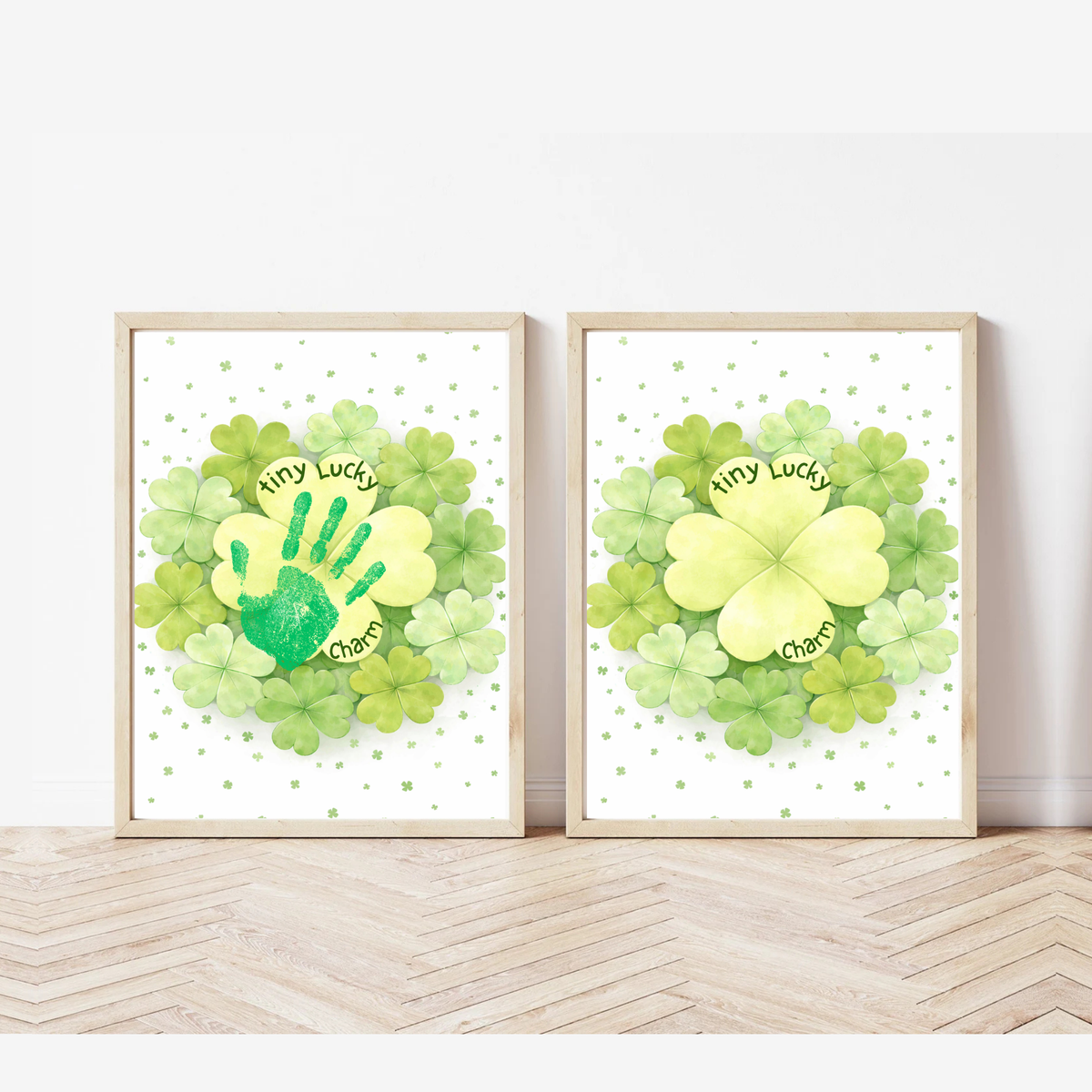 St. Patrick’s Day Footprint Craft Printable for Kids | Keepsake Art | Tiny Lucky Charm Shamrock Design