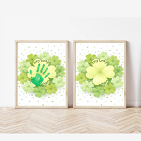 St. Patrick’s Day Footprint Craft Printable for Kids | Keepsake Art | Tiny Lucky Charm Shamrock Design