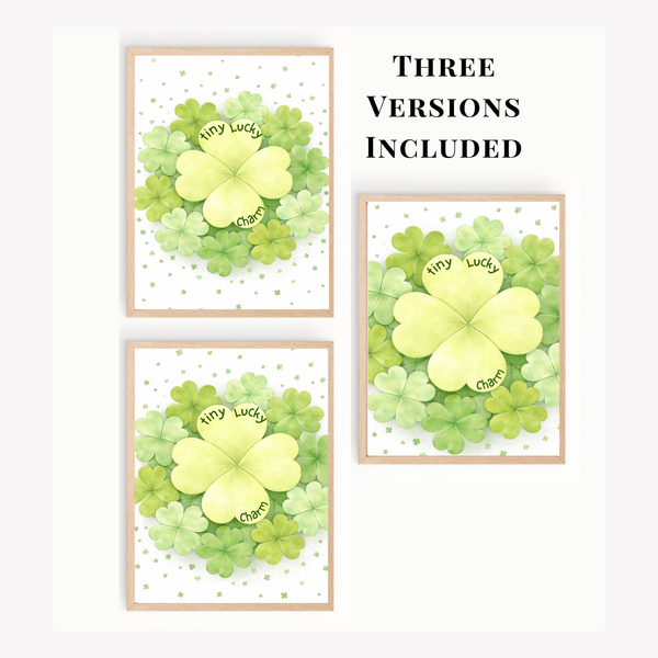 St. Patrick’s Day Footprint Craft Printable for Kids | Keepsake Art | Tiny Lucky Charm Shamrock Design