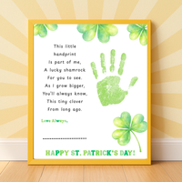 This Little Handprint Shamrock Poem St. Patrick’s Day Handprint Craft Printable | Clover Keepsake Art PDF | Kids St. Patrick’s Day Activity