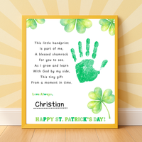 Christian This Little Handprint Blessed Shamrock Poem St. Patrick’s Day Handprint Craft Printable | Christian Clover Keepsake Art PDF | Faith-Based Kids Activity