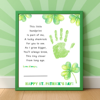 This Little Handprint Shamrock Poem St. Patrick’s Day Handprint Craft Printable | Clover Keepsake Art PDF | Kids St. Patrick’s Day Activity