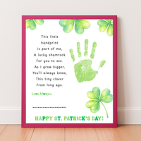 This Little Handprint Shamrock Poem St. Patrick’s Day Handprint Craft Printable | Clover Keepsake Art PDF | Kids St. Patrick’s Day Activity