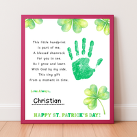 Christian This Little Handprint Blessed Shamrock Poem St. Patrick’s Day Handprint Craft Printable | Christian Clover Keepsake Art PDF | Faith-Based Kids Activity