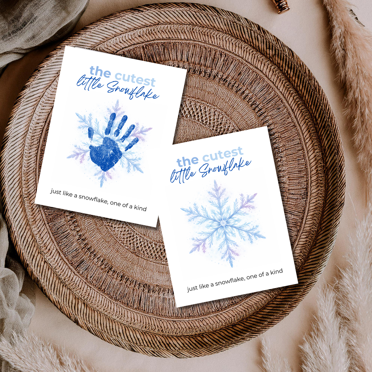 Winter Handprint Snowflake Craft Printable for Kids | Little Snowflake Keepsake Art | One of a Kind Winter Decor PDF