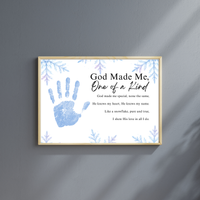 Winter Faith-Based Handprint Craft Printable | “God Made Me One of a Kind” Snowflake Keepsake | Christian Winter Art PDF