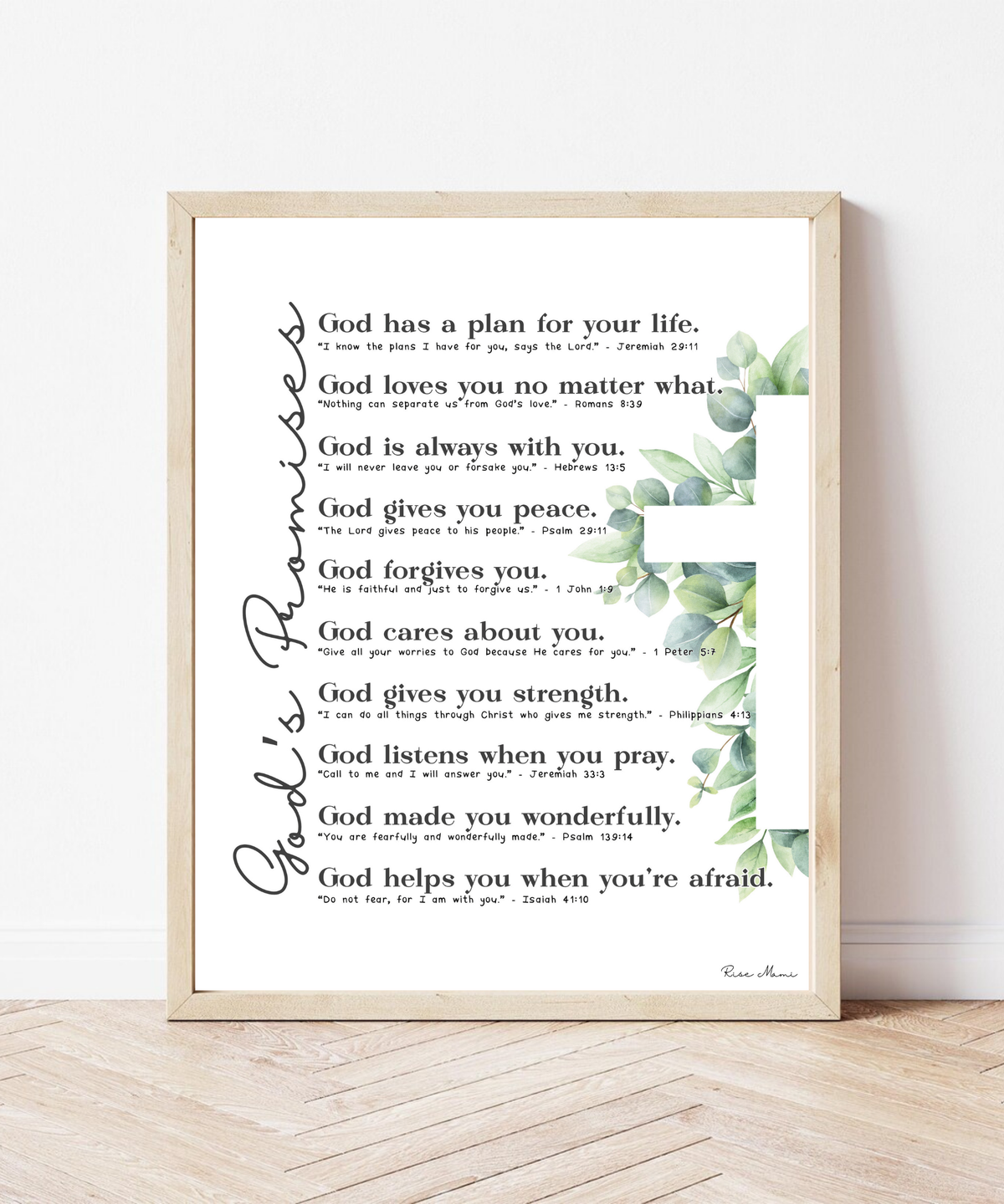 God’s Promises Poster | Christian Wall Art for Kids | Faith-Based Affirmations Print | Scripture Inspired Nursery & Homeschool Decor