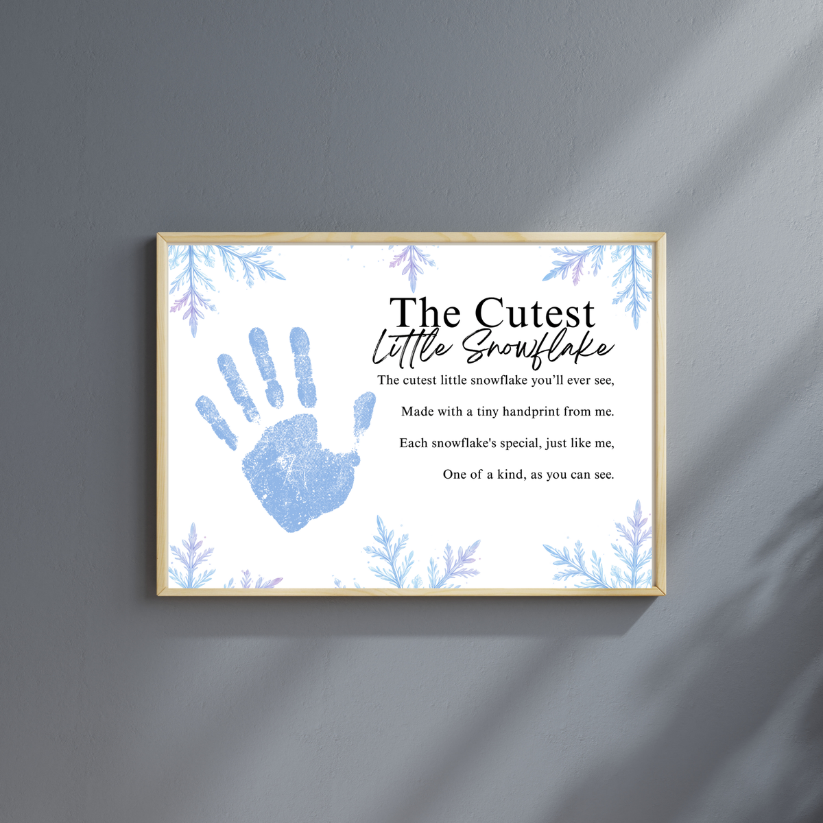 Winter Handprint Craft Printable | “The Cutest Little Snowflake” Keepsake Art | Winter Classroom & Preschool Handprint Activity PDF