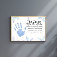 Winter Handprint Craft Printable | “The Cutest Little Snowflake” Keepsake Art | Winter Classroom & Preschool Handprint Activity PDF