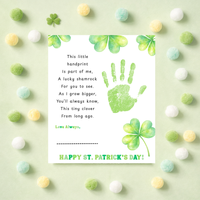 This Little Handprint Shamrock Poem St. Patrick’s Day Handprint Craft Printable | Clover Keepsake Art PDF | Kids St. Patrick’s Day Activity