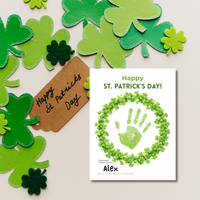 St. Patrick’s Day Handprint Craft Printable | Shamrock Wreath Keepsake Art for Kids | Personalized St. Patrick’s Day Activity PDF