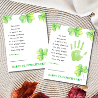 This Little Handprint Shamrock Poem St. Patrick’s Day Handprint Craft Printable | Clover Keepsake Art PDF | Kids St. Patrick’s Day Activity