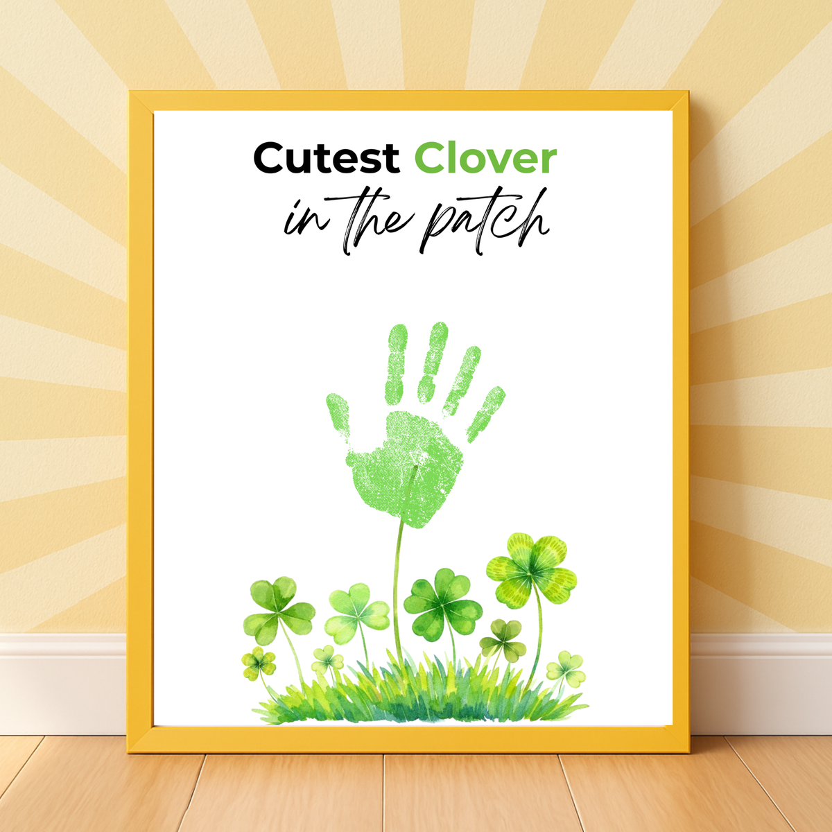 Cutest Clover in the Patch Handprint Craft Printable | St. Patrick’s Day Keepsake Art | Shamrock Kids Activity PDF
